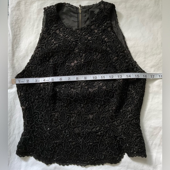 Carmen Marc Valvo Black Embellished Cropped Blouse - Picture 4 of 6